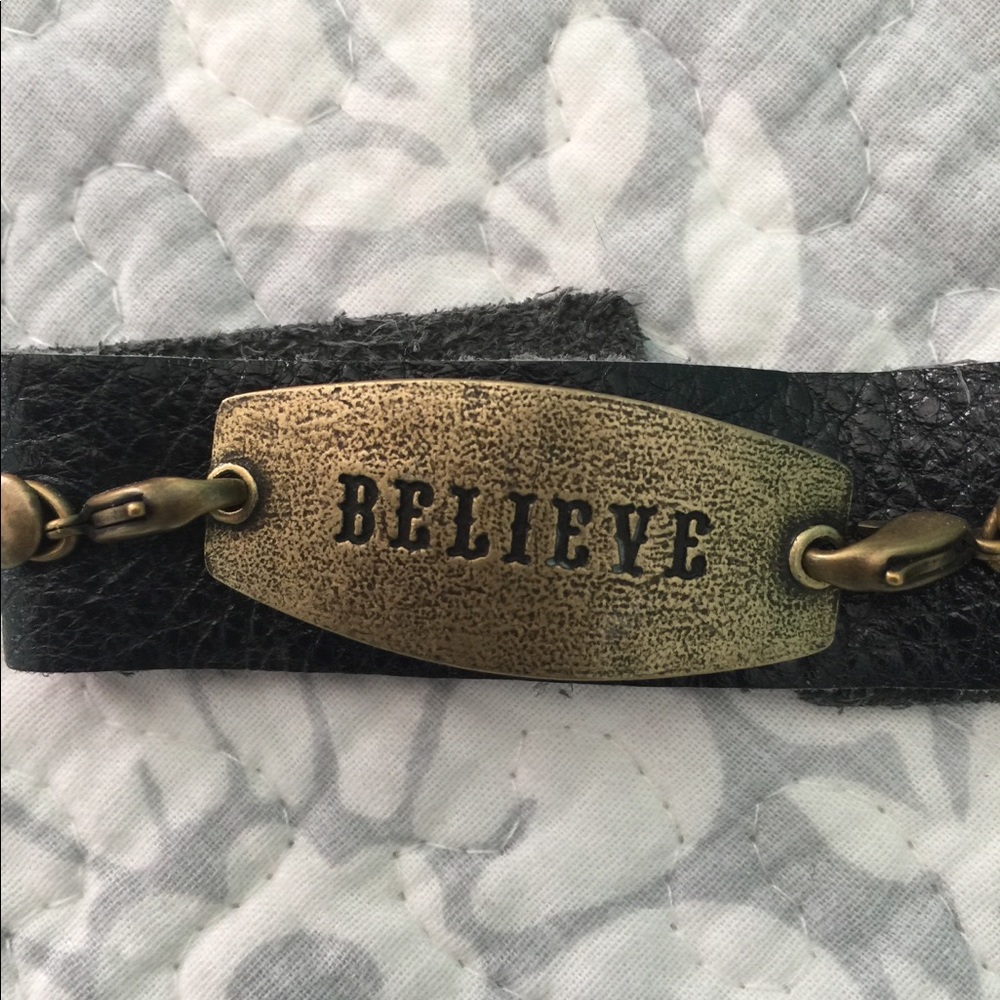 EUC Lenny and Eva leather believe bracelet